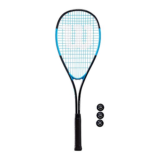 Wilson Ultra Pro 300 raqueta de squash y 3 pelotas de squash (individual, doble y opciones de juego disponibles) (individual y bolas)