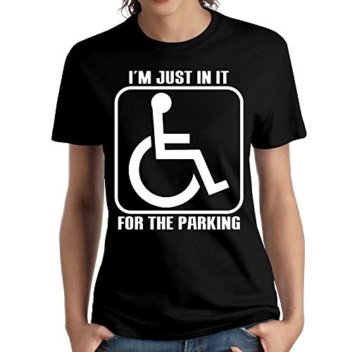 xx Womens I'm Just in It for Parking Particular T-Shirt Black,Camisetas y Tops Large
