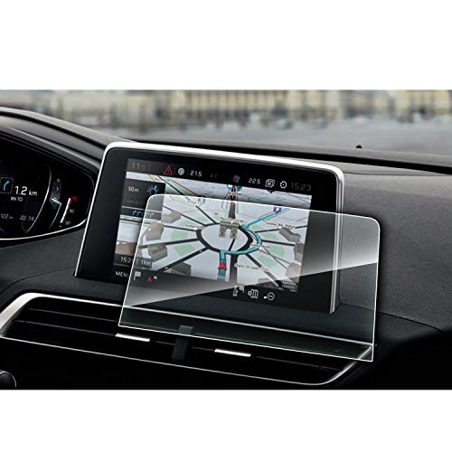 YEE PIN Protector de pantalla de navegación [Peugeot 3008 GT / 5008 GT], película protectora de vidrio, sin burbujas de aire, alta definición transparente, alta sensibilidad, 9H anti-rayado (8'' navi)