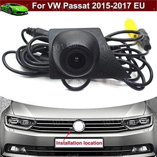 Yilaite Impermeable auto vehículo automóvil coche vista frontal cámara Logo Embedded Cámara coche parrilla delantera Cámara CCD amplio grado para VW Passat 2015 2016 2017 UE