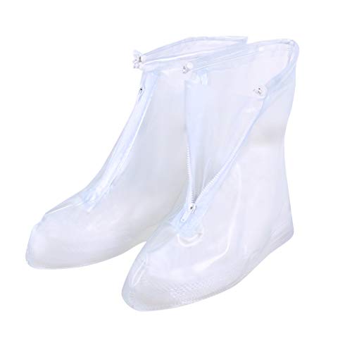 YWLINK Zapatos De Lluvia Al Aire Libre Cubrecalzado Impermeable De PVC Antideslizante Resistente Y Reutilizable Botas De Agua Blanco S-XXL Modelo Bajo