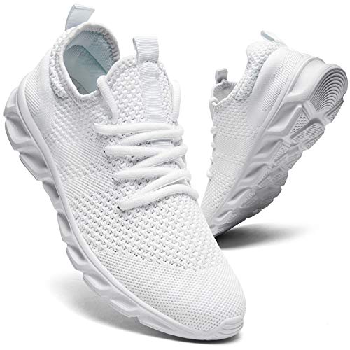 Zapatillas de correr para hombre, para caminar, tenis, deporte, de peso ligero, gimnasio, fitness, correr, casual, zapatillas de deporte para hombres, color Blanco, talla 40 2/3 EU Zapatillas de correr para hombre, para caminar, tenis, deporte, de peso ligero, gimnasio, fitness, correr, casual, zapatillas de deporte para hombres, color Blanco, talla 40 2/3 EU