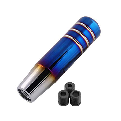 13cm Perilla de Cambio de Marchas,MoreChioce Pomo de Palanca de Cambios Accesorios Interior para Coche Universal Gear Shift Knob in Aleación de Aluminio con 3 Adaptadores,Plata + Azul 13cm Perilla de Cambio de Marchas,MoreChioce Pomo de Palanca de Cambios Accesorios Interior para Coche Universal Gear Shift Knob in Aleación de Aluminio con 3 Adaptadores,Plata + Azul