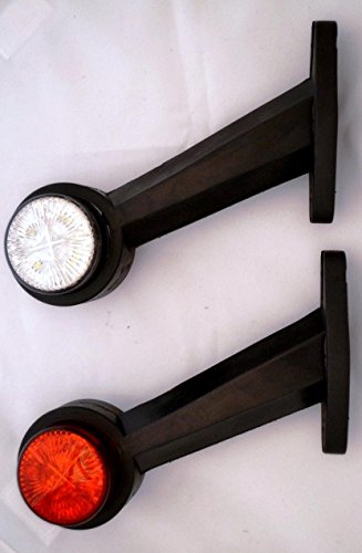 2 luces de marcador de esquema lateral de recuperación de 24 voltios, color blanco y rojo