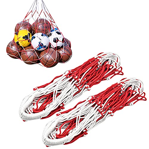 2 Piezas Red Balones, Red para Pelotas, Bolsa de Almacenamiento de Bolas para Baloncesto Voleibol FúTbol, Grande Deportes de Pelota del Aro, Llevar 10-15 Bolas