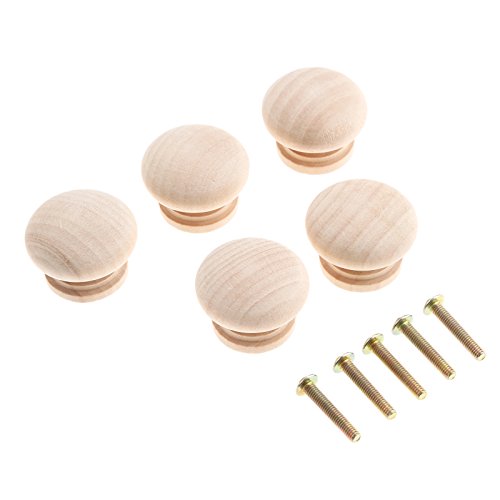 5 pomos de madera sin pintar, de color natural, para armarios de cocina, cajones, armarios, armarios, bares, dormitorios, armarios, tiradores de madera maciza (34 x 25 mm), estilo granjero 5 pomos de madera sin pintar, de color natural, para armarios de cocina, cajones, armarios, armarios, bares, dormitorios, armarios, tiradores de madera maciza (34 x 25 mm), estilo granjero