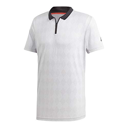 adidas Tennis Barricade Polo, Light Grey Heather/White, Small para Hombre