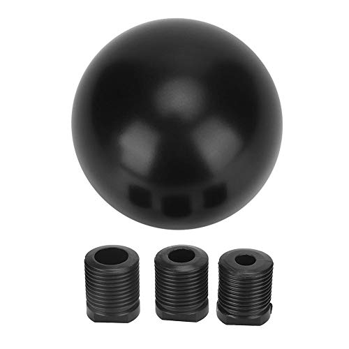 Akozon Universal Car Gear Shifter Lever Round Ball Shape Aluminium Shift Knob Adapter Kit Black