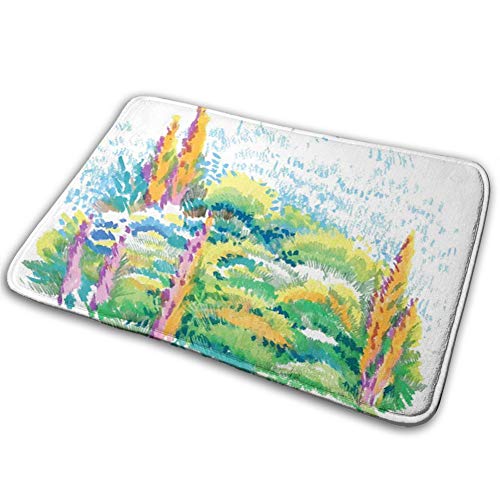 Alfombra de piso para puerta con flores en el mes de agosto/interior al aire libre alfombra de entrada de baño inferior de tela no tejida de plástico (40 x 60 cm) Alfombra de piso para puerta con flores en el mes de agosto/interior al aire libre alfombra de entrada de baño inferior de tela no tejida de plástico (40 x 60 cm)