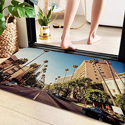 Alfombrilla de Baño Antideslizantes de 60X100 cm,Urbano, calle en Beverly Hills California palmeras c,Tapete para el Piso Lavable a Máquina con Microfibras Suaves Absorbentes de Agua para Bañera Ducha Alfombrilla de Baño Antideslizantes de 60X100 cm,Urbano, calle en Beverly Hills California palmeras c,Tapete para el Piso Lavable a Máquina con Microfibras Suaves Absorbentes de Agua para Bañera Ducha