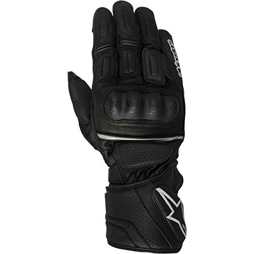 Alpinestars SP-Z Drystar - Guantes de piel impermeable para motocicleta, color negro S