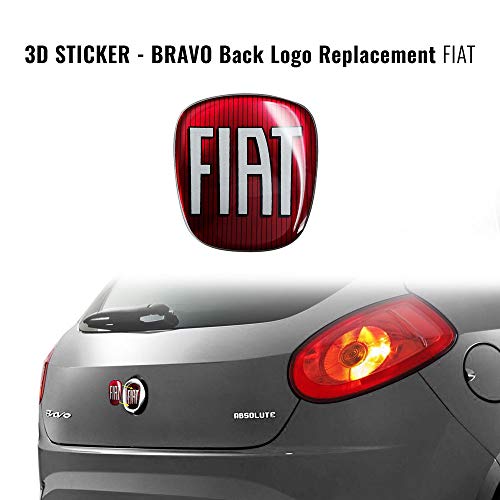 AMS - Adhesivo para Fiat 3D de repuesto con logotipo para Bravo trasero