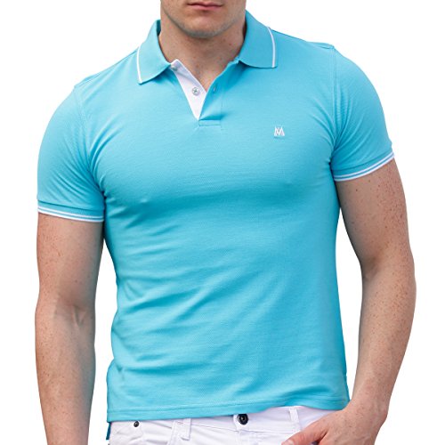 AsdruMark Camiseta Polo Shirt para Hombres, Turquesa, Ta. XG