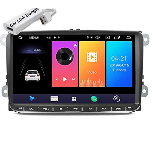 Autoradio 9 pulgadas Reproductor multimedia Audio Estéreo Android Navegación GPS WIFI Espejo Enlace FM Autoradio para V / W Passat Golf MK5 MK6 Jetta T5 EOS POLO Touran Asiento con USB Dongle