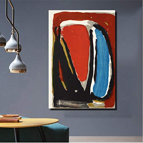 baodanla Pintura al óleo sin Marco World Famous Ngs Wall Art Canvas Print Picasso'S Red Abstract Art For Living Room, Bedroom Moden Prin40x60cm