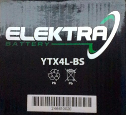 Batería Elektra YTX4L-BS para Piaggio NRG Extreme DT 50 1999-2001, 12 V, 3 Ah