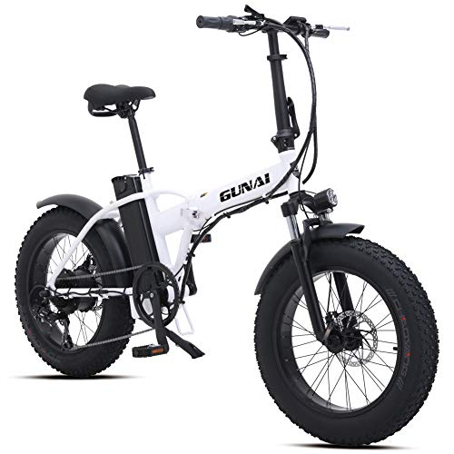 Bicicleta Eléctrica 500W 20 Pulgadas 48V 15Ah Neumático Gordo Ciclismo de Playa Bicicleta de Montaña Suspensión Completa MTB Ebike 7 Velocidad Variable(Blanco) Bicicleta Eléctrica 500W 20 Pulgadas 48V 15Ah Neumático Gordo Ciclismo de Playa Bicicleta de Montaña Suspensión Completa MTB Ebike 7 Velocidad Variable(Blanco)