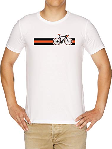 Bicicleta Rayas Equipo Cielo Camiseta Hombre Blanco