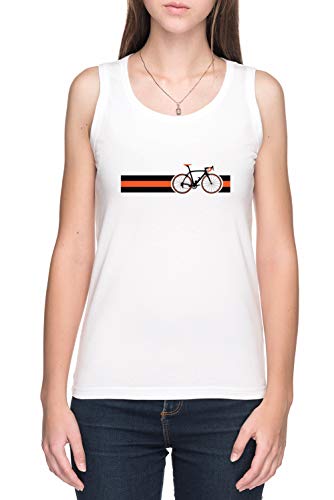 Bicicleta Rayas Equipo Cielo De Tirantes Camiseta Mujer Blanco