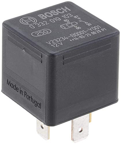 Bosch 0332019103 Mini relé de 12 V 30 A, IP5K4, temperatura de funcionamiento de -40 ° a 100 °C, relé de 4 pines