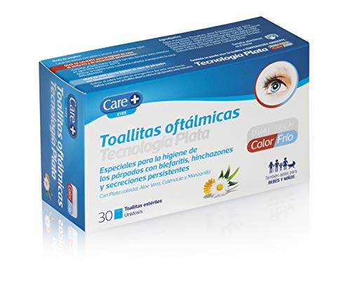 Care + Toallitas Oftálmicas con tecnología plata - higiene de párpados - 30 unidades individuales