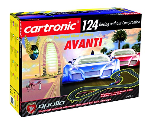 Cartronic Avanti - Caña de pescar para coche (escala 1:24, 8 m, con 2 modelos de goma Apollo y pista de carreras) , color/modelo surtido