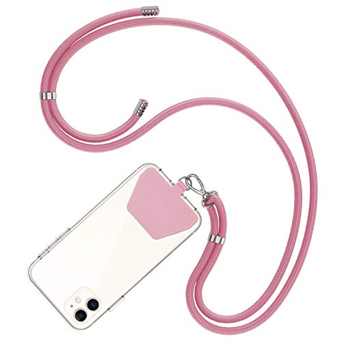 COCASES Cadena de Teléfono Celular Universal, Cordón Correa para el Cuello Compatible con iPhone/Samsung/Huawei (Pink)