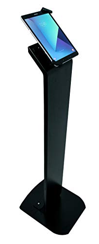 CTA Digital Premium Bloqueo Soporte de Piso Kiosk (Universal) (Pad-PARAFU) Cuello Plano. Universal Negro