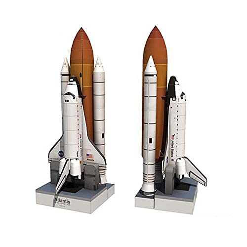 DFJU Juguetes Modelo de Rompecabezas de Papel Militar, Kits y Regalos de Atlantis del Transbordador Espacial UUS a Escala 1/150, 9,5 x 5,9 Pulgadas