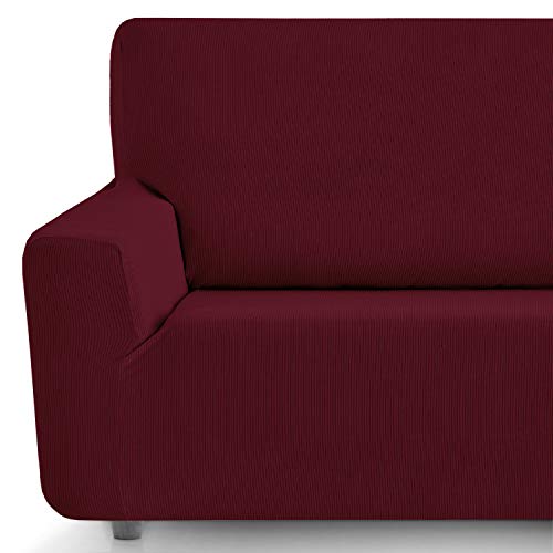 Eiffel Textile Funda Sofa Elastica Protector Adaptable Rústica Sofá, Rojo, 2 Plazas (130-180 cm)