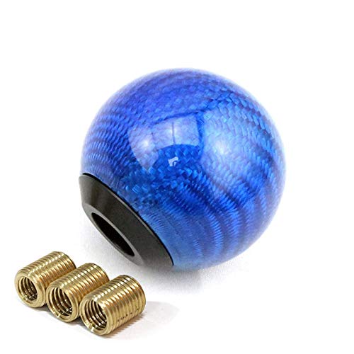 Fibra de carbono Universal Car Gear Knob Lever Stick Headball Arm Pen POMO MOMO en MT M101.5 M101.25 M81.25 Vites Topuzu (azul)