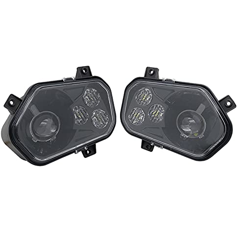 HAIHAOYF Luces LED de Accesorios ATV de Cromo Negro, Faros ATV para Polaris RZR XP 900, RZR 800 LED Proyector Faro (Color : Black)