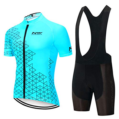 HXPainting Conjuntos De Ciclismo Mangas Cortas para Hombre Jerseys De Ciclismo 9D Gel Pad Bib Shorts Shorts De Secado Rápido MTB Cycle Wear