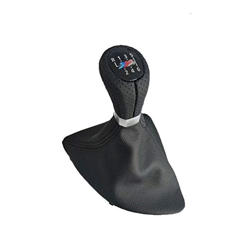 HZJA para Shift Serie 1 para BMW E81 E82 E87 E88 LHD Coches Pomo del Cambio De Cuero Pomo con Polaina De Arranque del Coche Que Labra Los Accesorios (Color : 6speed M Leather)