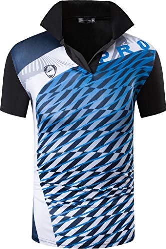 jeansian Hombre Sport Dry Fit Deportiva tee Shirt Tshirt T-Shirt Manga Corta Tenis Golf Bowling Camisetas LSL280 Black XXL