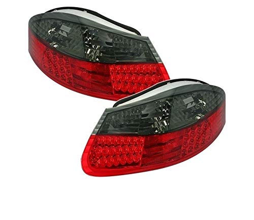 Juego de luces traseras compatibles con Porsche Boxster 986 1996 1997 1998 1999 2000 2001 2002 2003 2004 VT64 1 par conductor y pasajero lado montaje lámpara trasera luz LED rojo humo