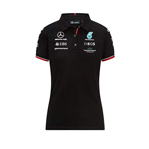 Mercedes-AMG Petronas - Mercancía Oficial de Fórmula 1 2021 Colección - Mujer - Polo - Manga Corta - Negro - XXS