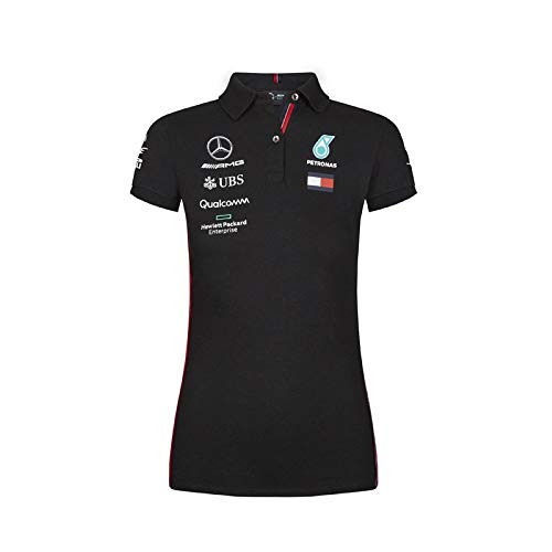 Mercedes-AMG Petronas Motorsport Mercancía Oficial de Fórmula 1 Femenino Equipo Camisa Polo - Negro