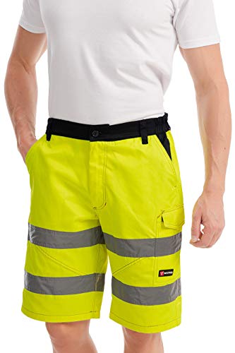 Mivaro Bermuda Alta Visibilidad, Pantalones Cortos de Trabajo para Hombre, Farbe:Amarillo, Größe Hosen:M