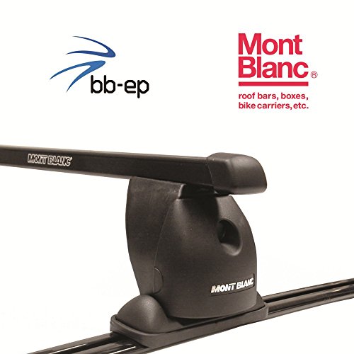 MontBlanc - Baca de acero prémium para Citroen Jumpy Van con puntos fijos en el techo a partir de 1996 hasta 2007 - Sistema completo de baca montado en caja de cartón con paños para limpieza de cristal ProTecton antivaho