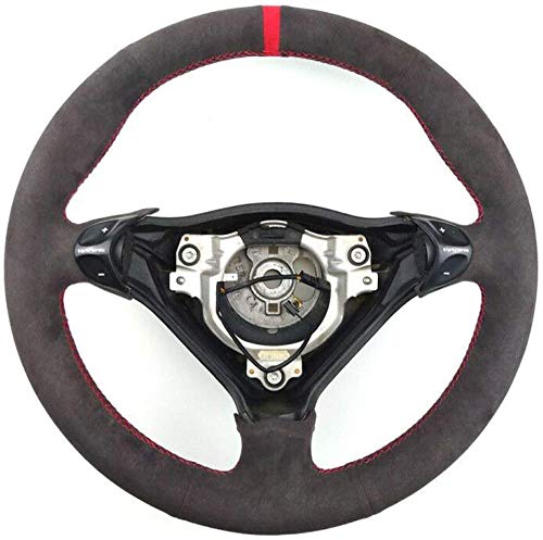 Nelbonls Volante de Cuero de Gamuza Negra con Puntada roja en la Cubierta Envolvente para Porsche 911986996 Carrera Boxster S