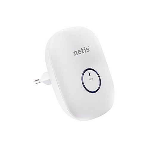 Netis E1+ Range Extender Wireless N300; 300 Mbps, repetidor WiFi, Modo Travel Router, 1 Puerto Ethernet, LED señal, WPS, compatibilidad Universal, Blanco