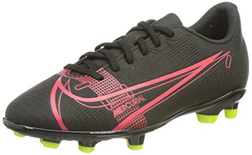 Nike Jr Vapor 14 Club FG/MG, Football Shoe, Black/Black-Cyber-Siren Red, 36.5 EU