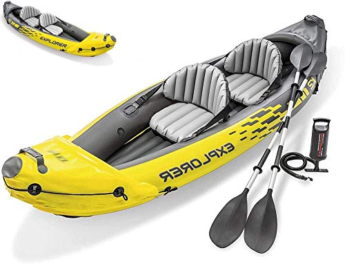 N/Z Kick Kayak Hinchable, Kayak de Mar 2 Personas, Piragua Hinchable, Canoa Inflable, Explorer K2 con 2 remos 312 * 91 * 51cm Talla Única