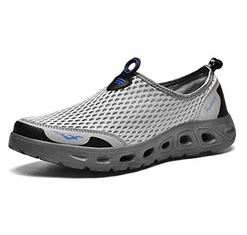 Para hombre de malla ligera de agua zapatos de los zapatos que caminan impermeables de secado rápido de peso ligero de malla transpirable zapatillas de deporte al aire libre pista de jogging,D,40