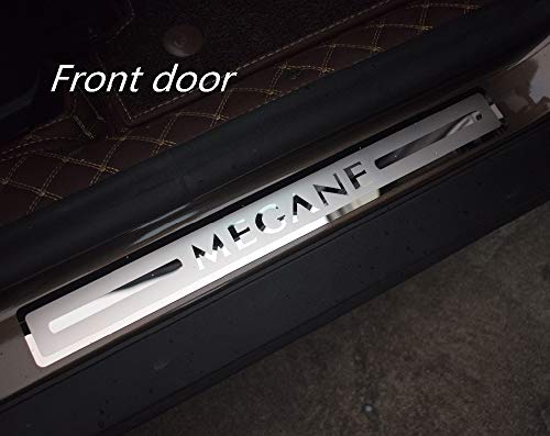 Para Renault Megane 2015-2021 accesorios de acero para umbral de puerta de acero con placa de freno y protector de umbral de puerta, 4 piezas con logotipo YGAODWQ