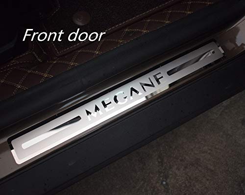 Para Renault Megane 2015-2021 accesorios de acero para umbral de puerta de acero con placa de freno y protector de umbral de puerta, 4 piezas con logotipo YGAODWQ Para Renault Megane 2015-2021 accesorios de acero para umbral de puerta de acero con placa de freno y protector de umbral de puerta, 4 piezas con logotipo YGAODWQ