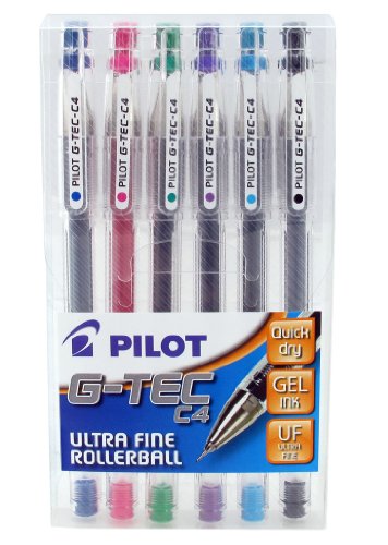 Pilot Pen G-Tec - Bolígrafos roller (6 unidades), varios colores