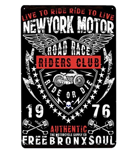 Placa de metal para moto Live to Ride to Live to Ride to Live
