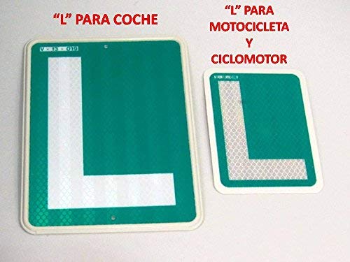 Placa L Conductor Novel para Moto CICLOMOTOR HOMOLOGADA V-13-019 ELE Reflectante Motocicleta